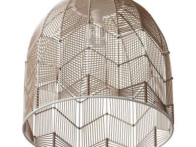 Basket Rattan Pendant Light Shades 3D model