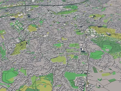 Graz Austria 30x30km 3D City Map 3D model