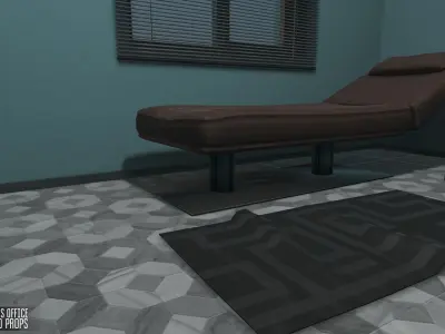 Psychologist office - interior and props Low-poly 3D model