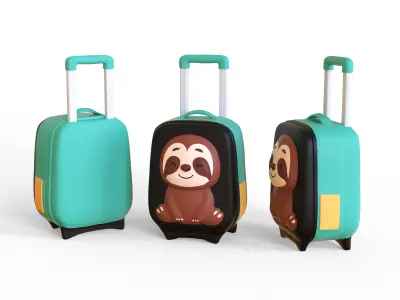 Low Poly - Suitcase Sloth Low-poly 3D model