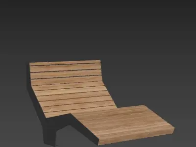 Park benches chaise longue 4 3D model