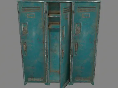 locker 2 old Low-poly 3D model