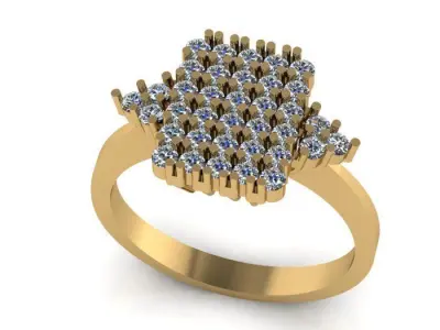 Engagement ring 3D print model 49