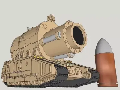 6mm OvercompensationHammer Superheavy Tank 3D print model
