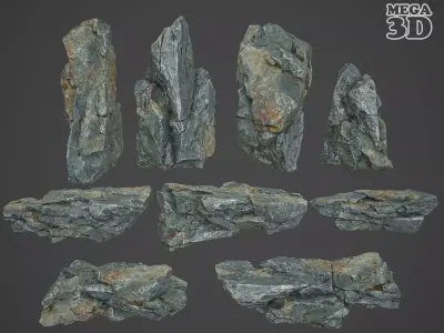Sharp Rock 220419 - Ultra HD 16K Textures Low-poly 3D model