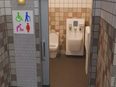 Public restroom 3D model