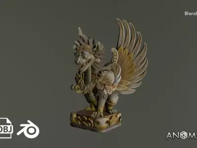 bali guardian statue 3D model