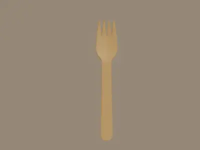 Wooden Fork 3D model