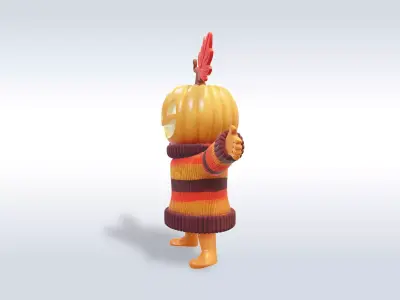Jolly Pumpkin halloween Character 3D model