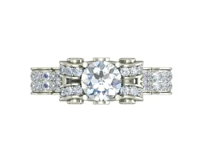 Solitaire Engagement Women Wedding Engagement RingWomen Ring 3D print model