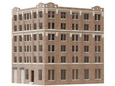Old brick house 2 from New York 3D model