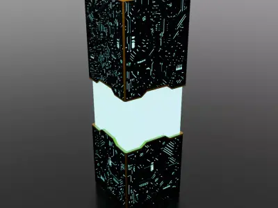 Sci-fi-like electronic circuit light 3D model