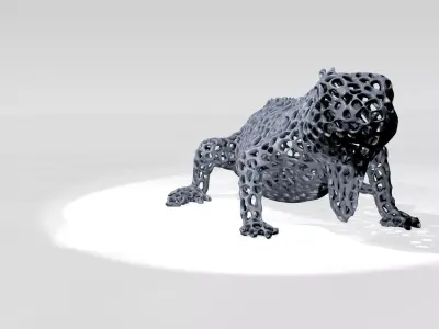 Iguana Voronoi 3D model