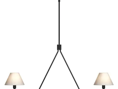 Black Beatrix Chandelier 2 lamps 3D model