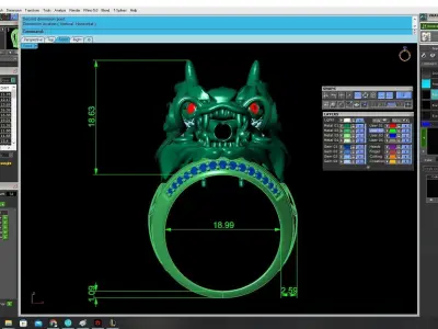 Luxury Dragon Head Diamond Ring 3D Jewelry Model 3625 3D print model
