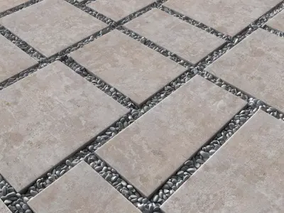 Paving tile pebble n14 3D model