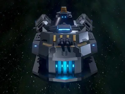 The Serpent Spaceship Low-poly 3D model Low-poly 3D model