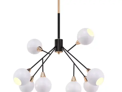 4light modern chandelier with balls 3D model