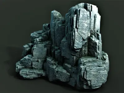 Cliff rock formation Low-poly 3D model buy