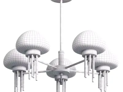 Ceiling chandelier on a rod Lussole GREENSBORO Low-poly 3D model