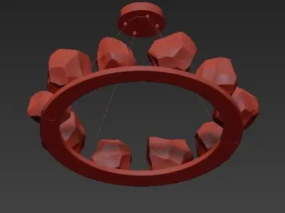 Gem Ring Single Tier Chandelier by Hammerton Studio 3D model