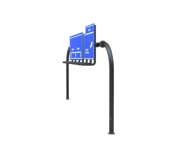 Highway Sign 02 Low-poly 3D model