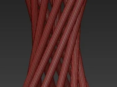 chandelier modern with crystals and metal rods 3D model
