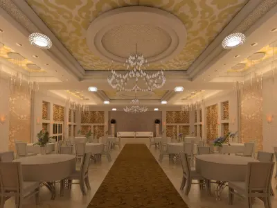 Ballroom hall Revit Model 3D model