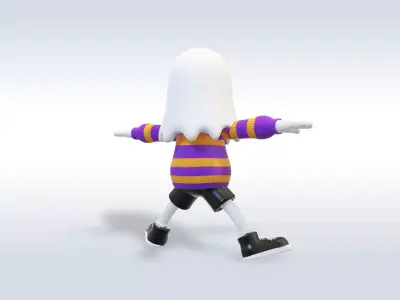 Cheerful Ghost Boy Character Halloween 3D model purchase