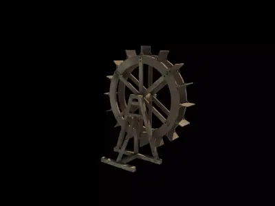 Watermill wheel 3D model