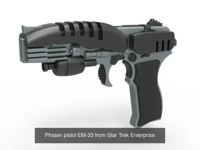 Hero MACO Rifle and Pistol EM-33 from Star Trek Enterprise 3D Model Pack