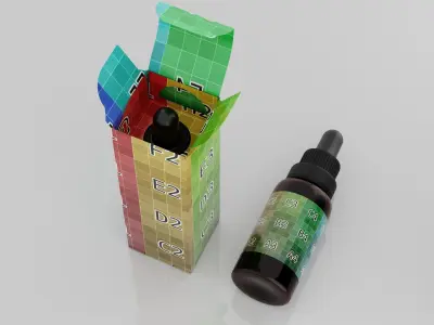 Dropper bottle with box type 2 3D model