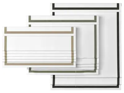 Roman Curtains 23 LOGANOVA Shades FAUX LINEN BORDER 3D model