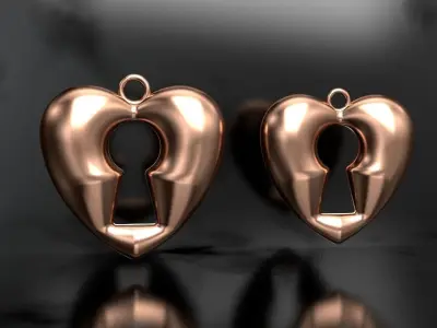Lock hole Heart Pendant  3D print model