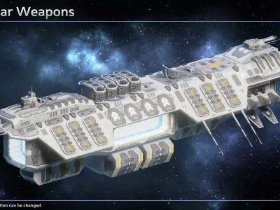 Trading Outpost Space Station Low-poly 3D model