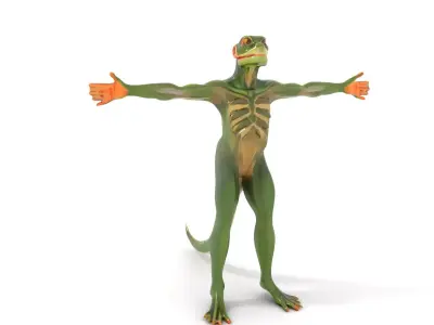 Reptilian Creature Character Model Pack Low-poly 3D model