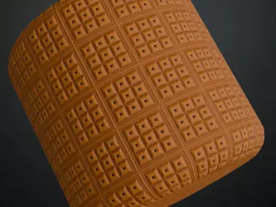 Geometric Terracotta Waffle Panel PBR Seamless Texture