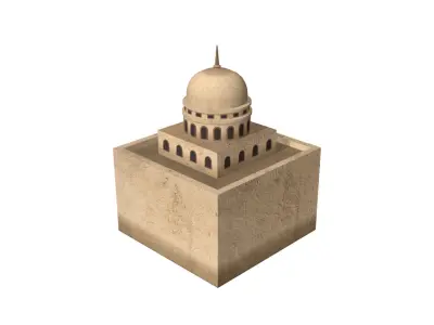 Middle Eastern Style Building - PBR Low Poly Low-poly 3D model