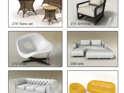 20 - Furniture pack N2 3D model