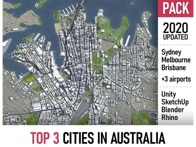 Top 3 Cities in Australia 3D Model Pack