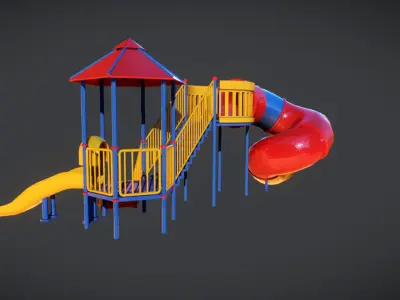 Playground Slide 3D model Low-poly 3D model