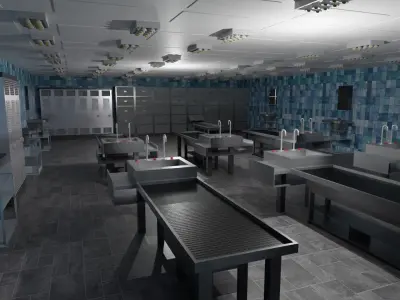 Autopsy Morgue Laboratory  Low-poly 3D model