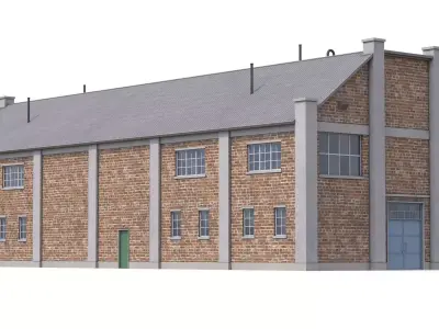 12 PBR Industrial Buildings Collection 3D Model Pack