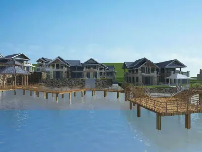 Modern European Eco-Village Concept 3D model