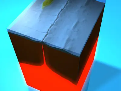 Ocean crust section 3D model