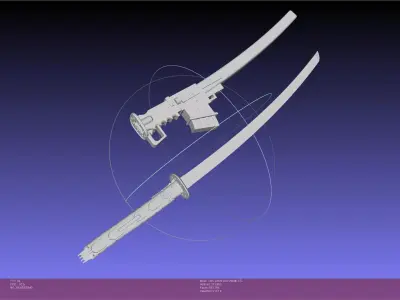 Metal Gear Rising Jetstream Sam Sword And Sheath Assembly 3D print model