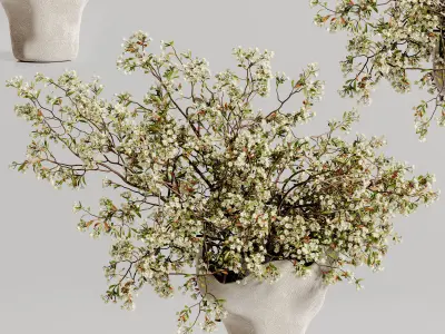 plants bouquet vase 48 3D model