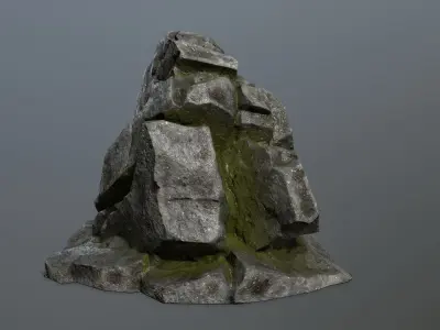 Mountain rock Low-poly 3D model get