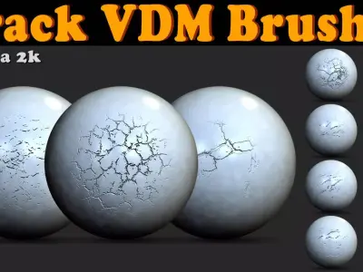 Crack VDM Brushes and Alpha Vol 3 Low-poly 3D model