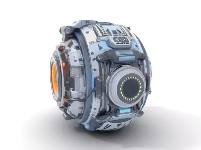 Futuristic SciFi Orb Drone Model Pack Low-poly 3D model